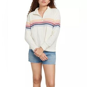 Faherty Quarter Zip Sweatshirt in Seacoast Stripe size small